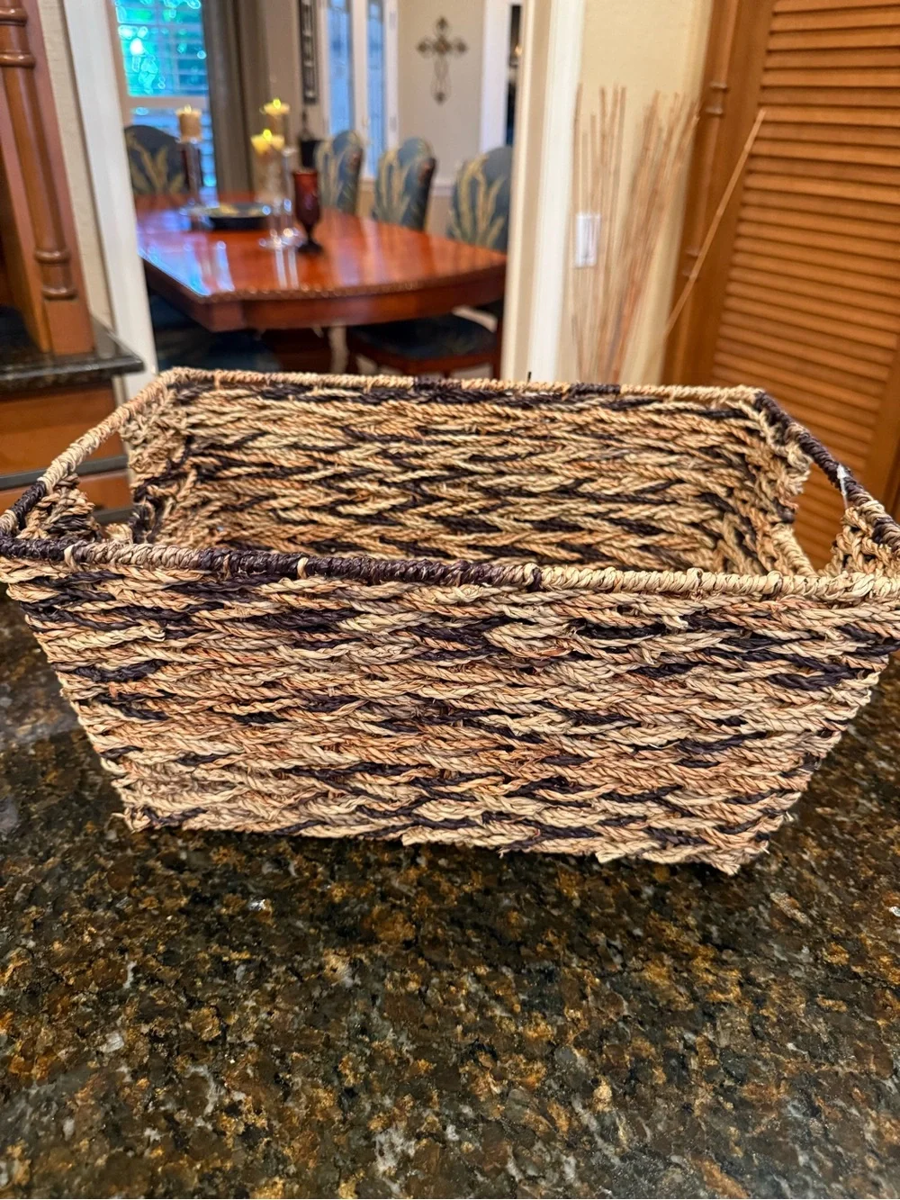 Rectangular Storage Basket with Handles